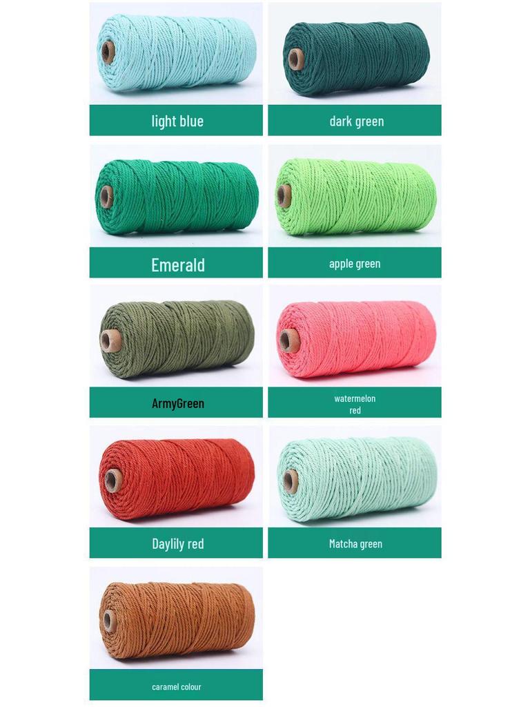 Multi-Spec Colored Cotton Rope (2-5mm) - DIY Weaving & Decorative Projects