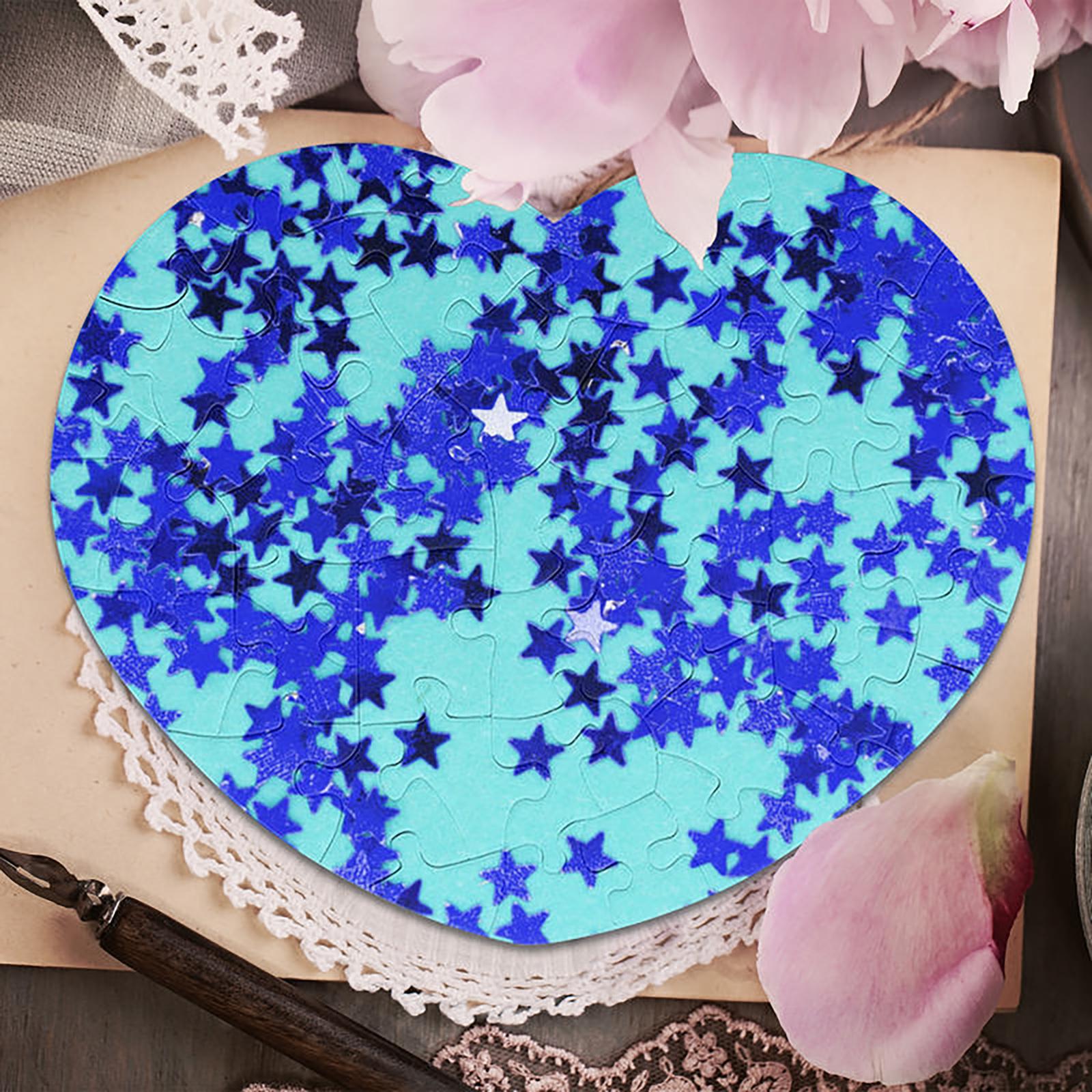Personalized Custom Pattern Paper Heart Puzzle One Size