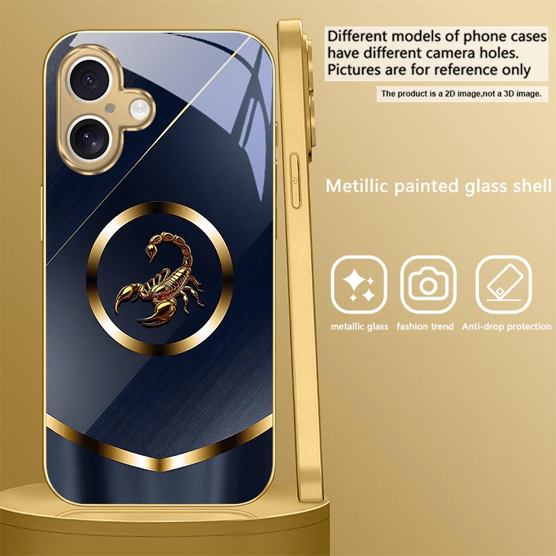 

Розкішна голова тигра Для iPhone 17 Pro Max 16 16E 15 14 13 Plus 12 mini 11 15Pro 17 Air XR X 17ProMax Золотий скляний чохол для телефону iPhone 15 Pro Max