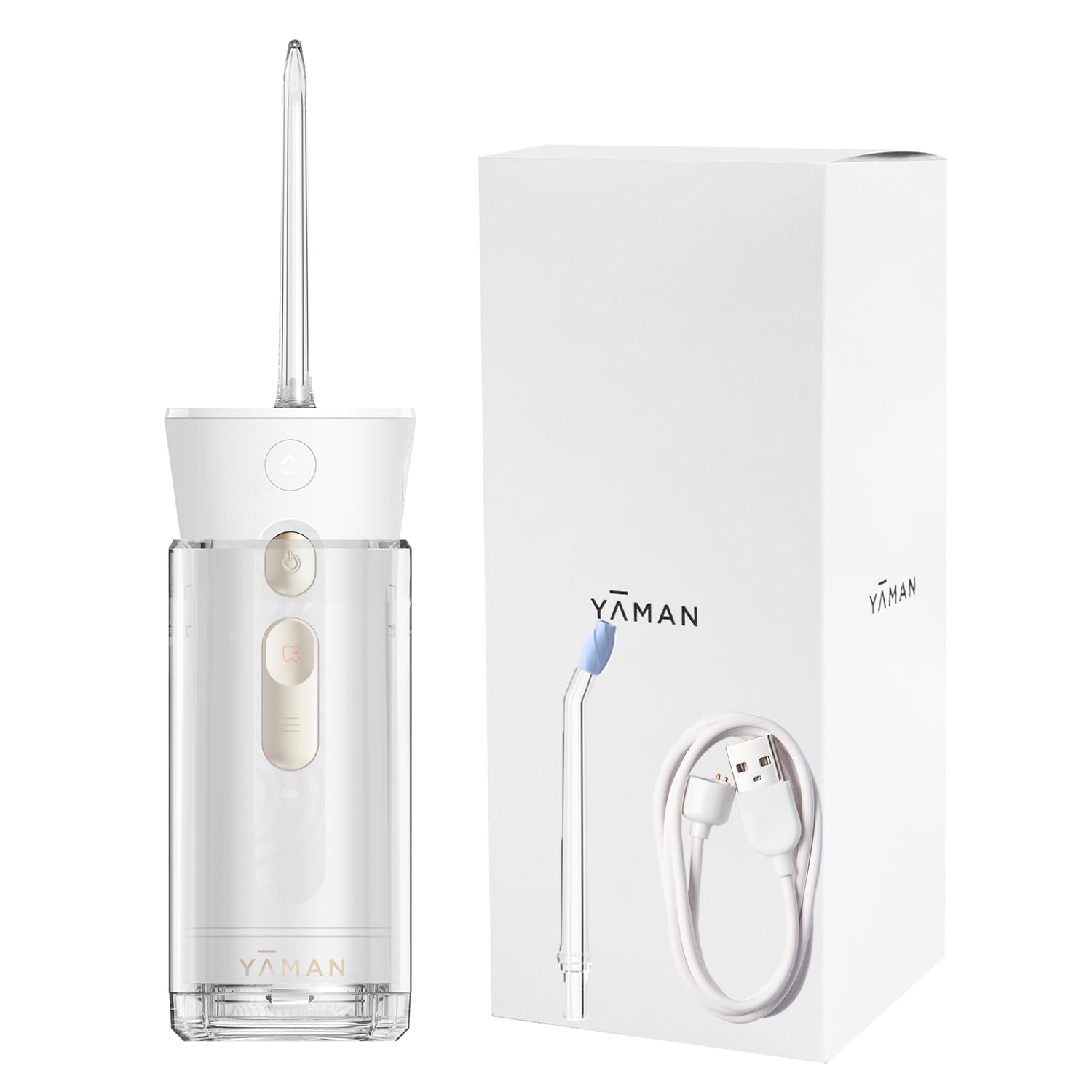 

YA-MAN Jet Washer Jet Floss Mini Oral Irrigator YOI-1000W-1AM White with Sticker [Amazon.co.jp Exclusive]
