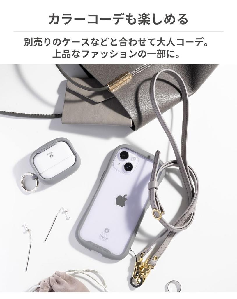 IFace Sznurek do zawieszania i na ramię na telefon iFace na szyję iFace na ramię (Skóra PU/Szary) [Smycz do smartfona/telefonu komórkowego, Smycz, Smycz crossbody/na szyję, Zapobieganie,