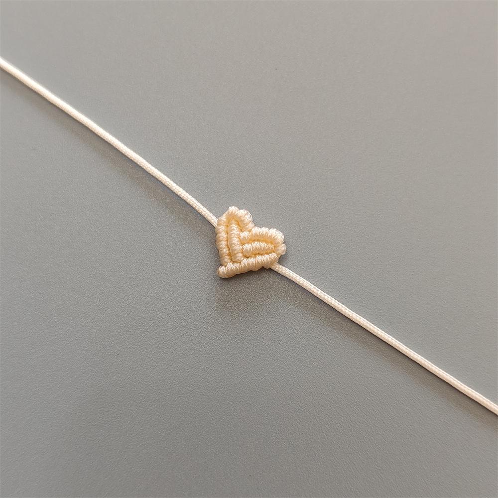 Hand Knitting Peach Heart-Shaped Lucky Red Rope Bracelet  Adjustable Women Bestie Charm Simple Men Couple Lovers  Gift