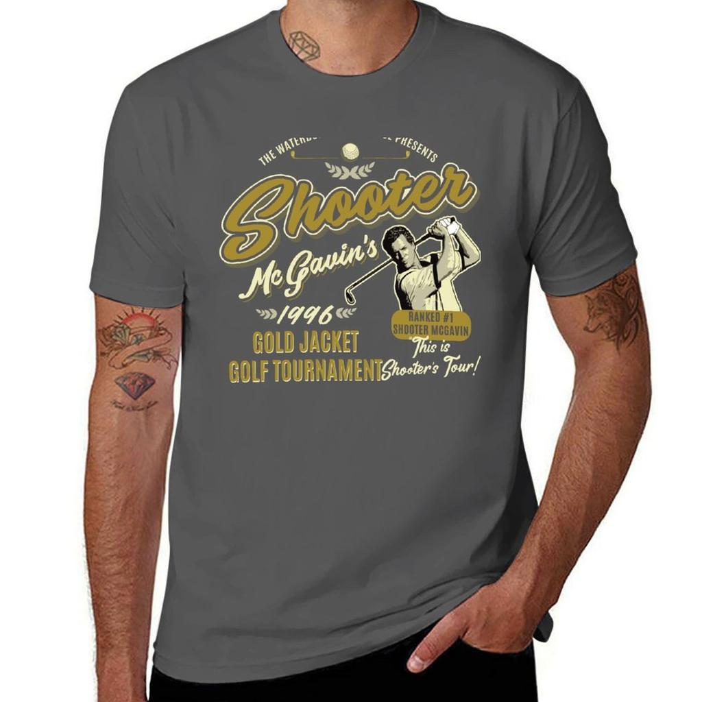 Shooter Mcgavin Gold Jacket Golf Tournaunisext Tshirt Comfortable Basic Crew Neck Tee