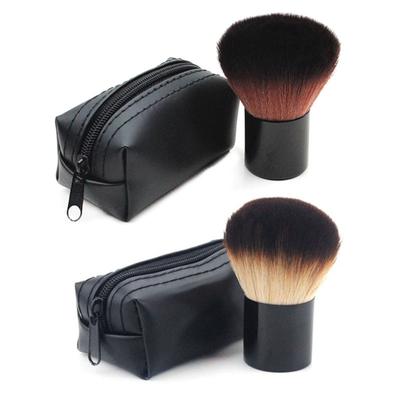 Kabuki Brush Blush Bronzer Loose Powder Foundation Włosy syntetyczne Płaski pędzel z pokrywką Contour Beauty Narzędzia do makijażu