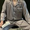 1011 New Ice Silk Men's Pajamas, Thin High-end Large-size Loose Ice and Snow Silk Loungewear