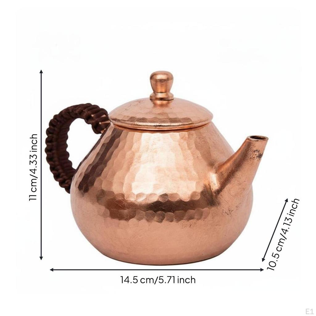 Japanese Style Teapot Thickened Small Copper Tea Kettle Artisanal Appearance Hammered