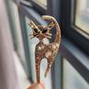 European and American Retro Rhinestone Kitten Brooch - High-End Designer Pin for Women