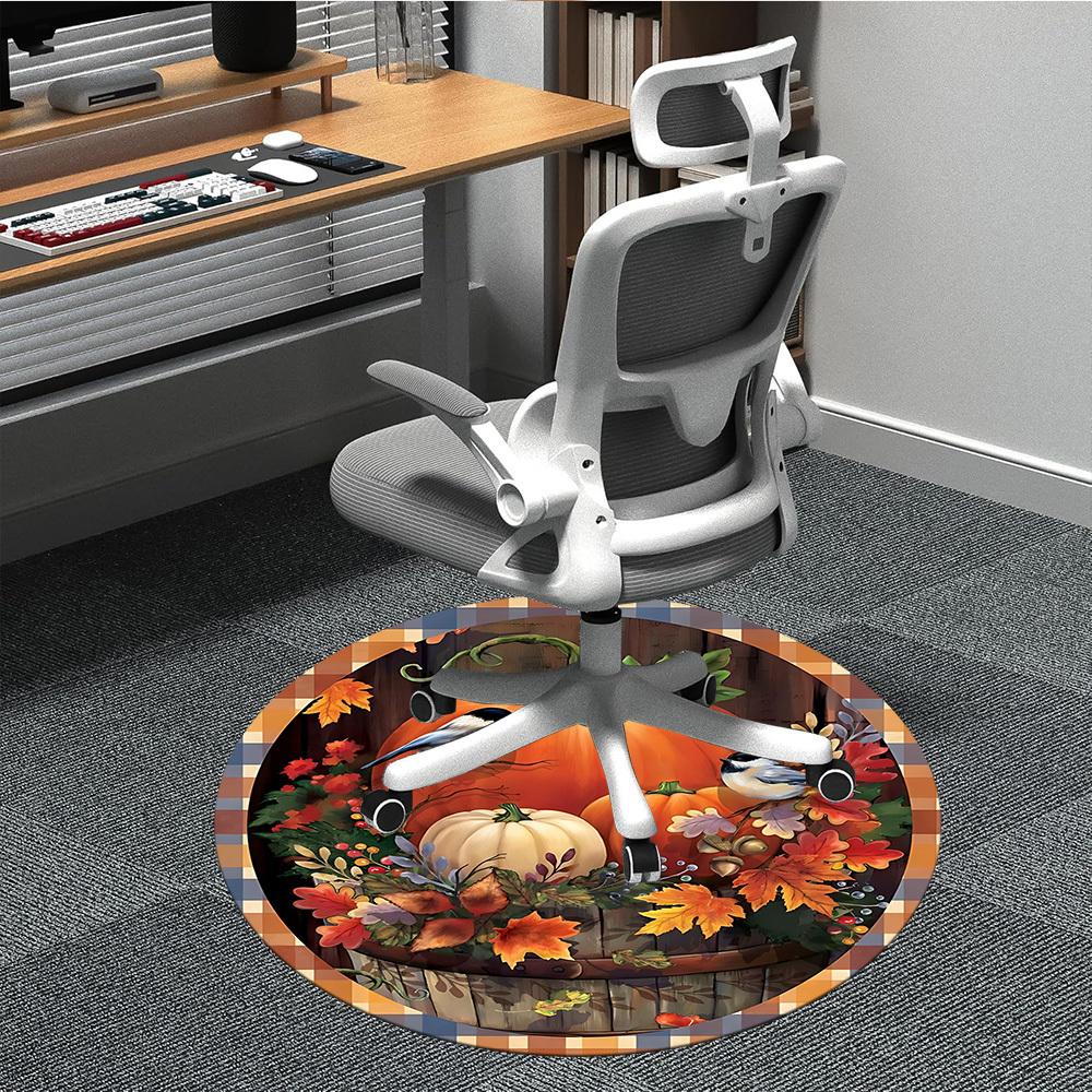 

1PC Autumn Decor Chair Carpet for Office, Indoor Non-Slip Washable Carpet, Soft Comfortable Mat For Office Room yy250930118 80cm by 80cm