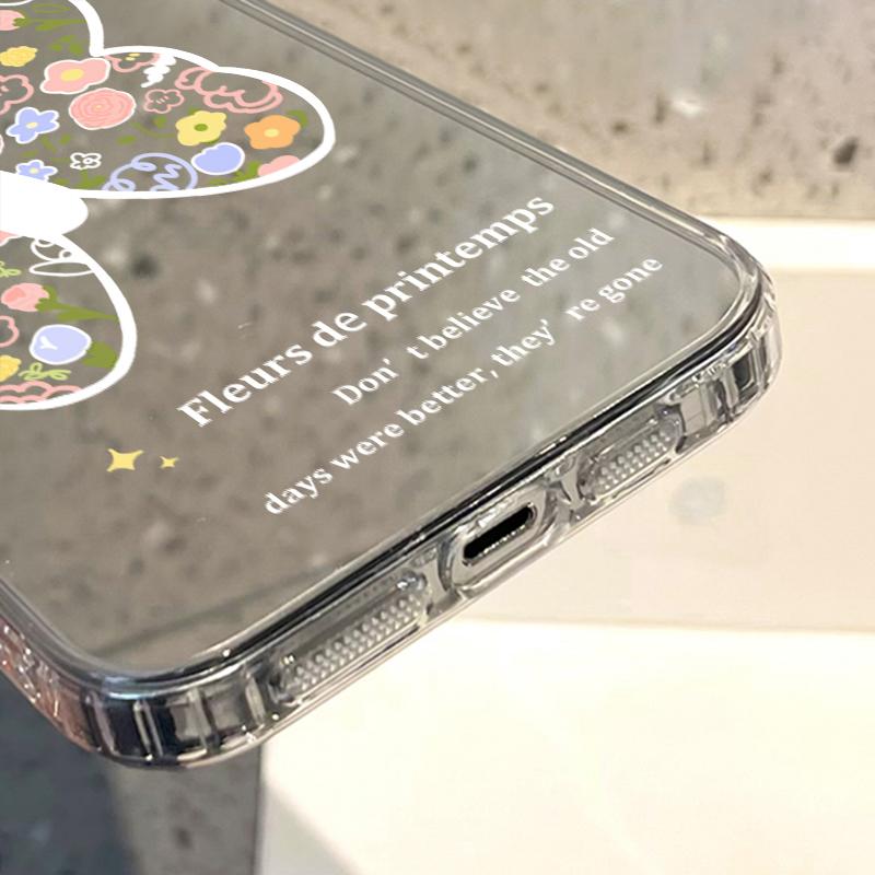 Handyhüllen für iPhone 11 13 XR 15 Pro Max 12 14 Pro Max Hülle iPhone 16 XS Max Spiegel Schutzhülle Mirror Exquisite Cartoon Wasserdicht