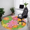 1pc Floral Pattern Office Round Area Rug, Indoor Mat Suitable For Office, Under Office Chairs Bedroom Living Room Home Decor, Room Deco