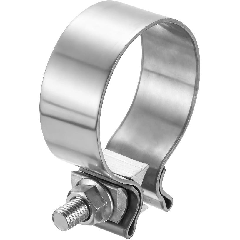 HARFINGTON 410 Stainless Steel Exhaust Clamp 2.48" Butt Joint Narrow Band Muffler Seal Exhaust Narrow Lap Butt Clamps for Pipes Muffler Converters