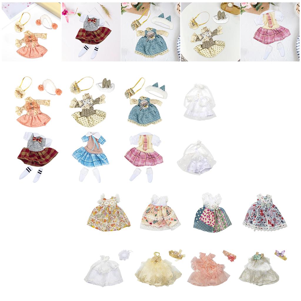Exquisite Beautiful Dolls Clothes Mini Dress Cloth Clothing Dress Band 20cm Girl Doll Kids Toys No Doll