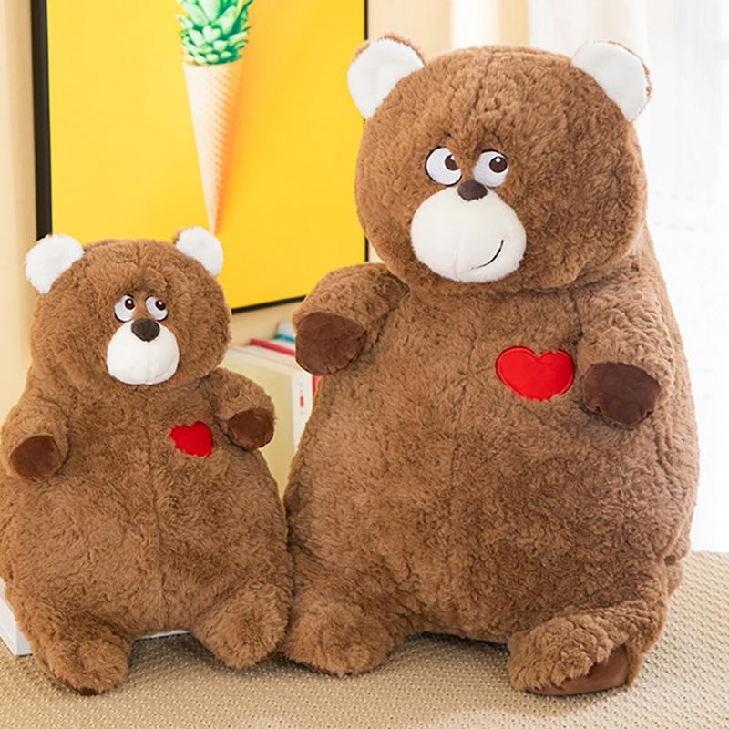 Cute Teddy Bear Plush Toy Flip Heart Pillow Cartoon Animal Doll Birthday Gift For Girls 40cm 0.35kg
