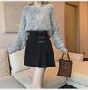 Women's Black Wool Skirt: A-Line Pleated, High-Waist, Short - Autumn/Winter 2024