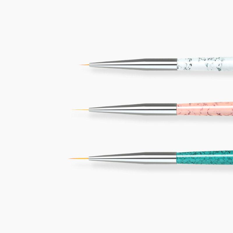 Manicure Liner Set of 3 Painted Engraving Hook Brush Manicure Pen Set