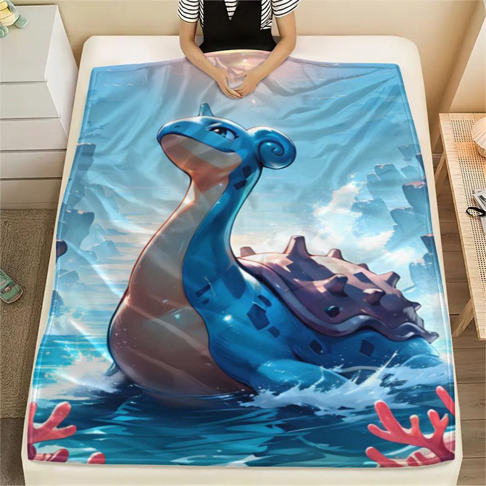Pokemon Household Life Flannel Blanket, Warm Printed Cover for Daily Relax, Furniture Use and Picnic Activity.-TING