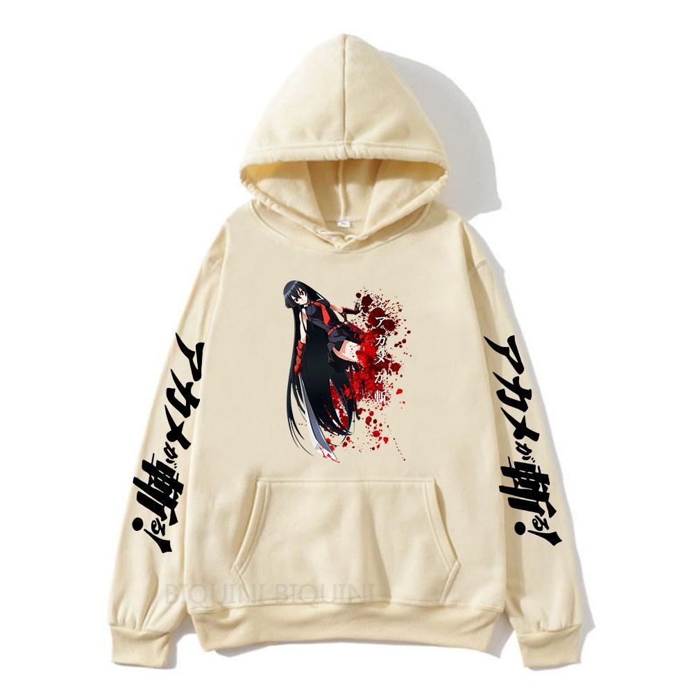 Anime Akame Ga Kill Print Hoodie For Men And Women Harajuku Pullover High Quality Classic Streetwear Classic Simple Long Sleeve