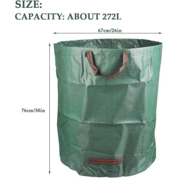 Sac à déchets de jardin - Pop Up 272L - Avec poignées - Pliable et autoportant - Lavable