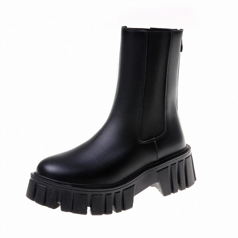 

Fashion Boots Women s Ankle Round Toe New Luxury Style Platfrom Chelsea Boots Snow Warm Goth Shoes Slip-on 40 чорний