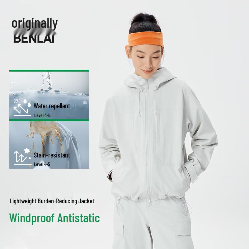 

BENLAI Women s 2025 Autumn Water-Repellent Hooded Outdoor Jacket BNT150007 L