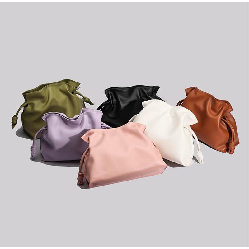 Marca Lusso Coulisse Lunga Borsa a Spalla Crossbody Design Pieghettato Pelle di Mucca Borsa Fortuna Moda Femminile Pochette Borsa a Secchiello Borse Capienti