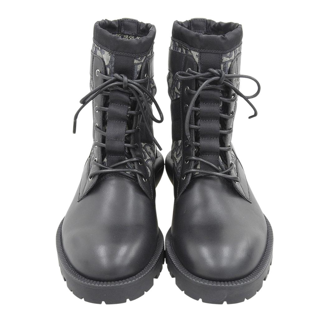 DIOR short boots Oblique High Top Combat black leather mens 41 Used