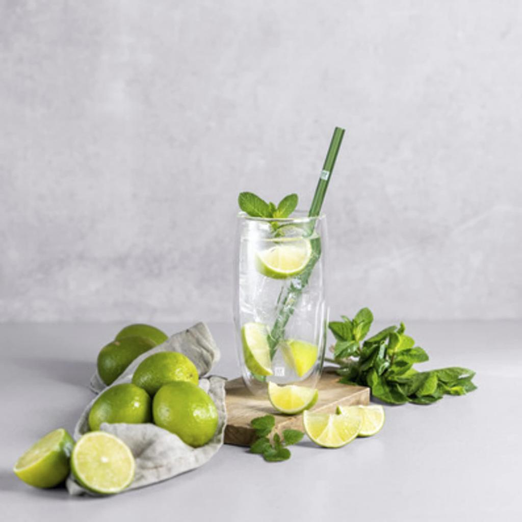 ZWILLING Sorrento Straight Glass Set of Multicolor Straws, 5,