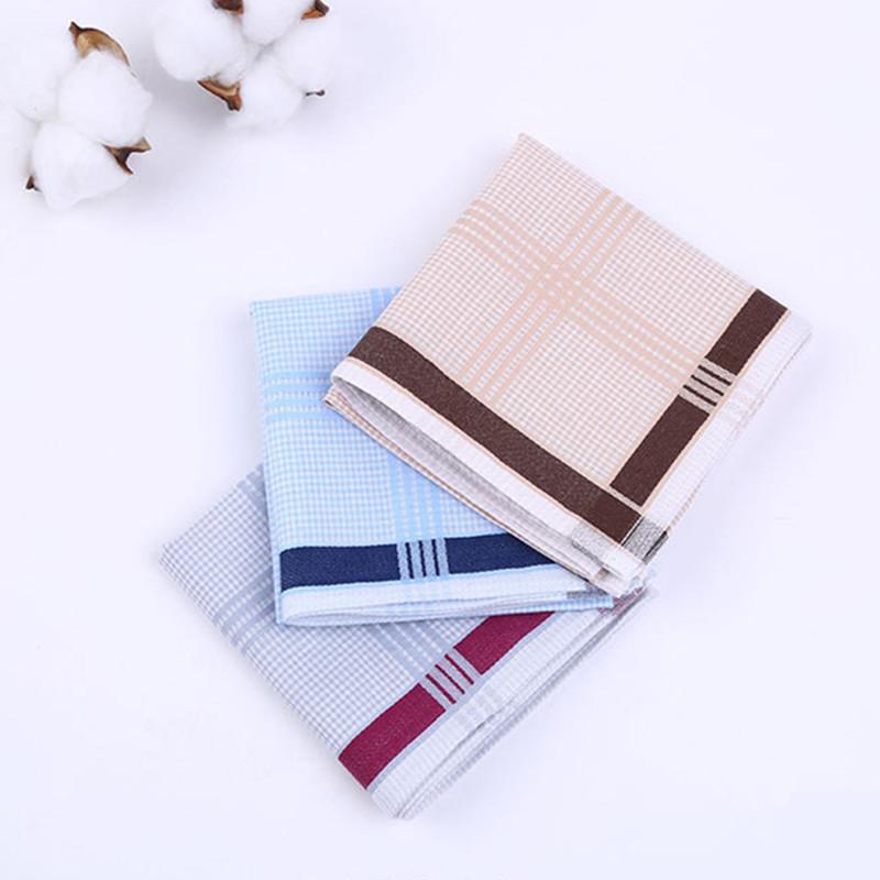 3Pcs 43x43cm Men Casual Pocket Square Scarf Sweat Towel Cotton Handkerchiefs Male Adult Decor Random Color