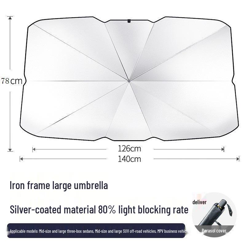 Car Windshield Sunshade - Titanium Silver Heat Insulation Visor