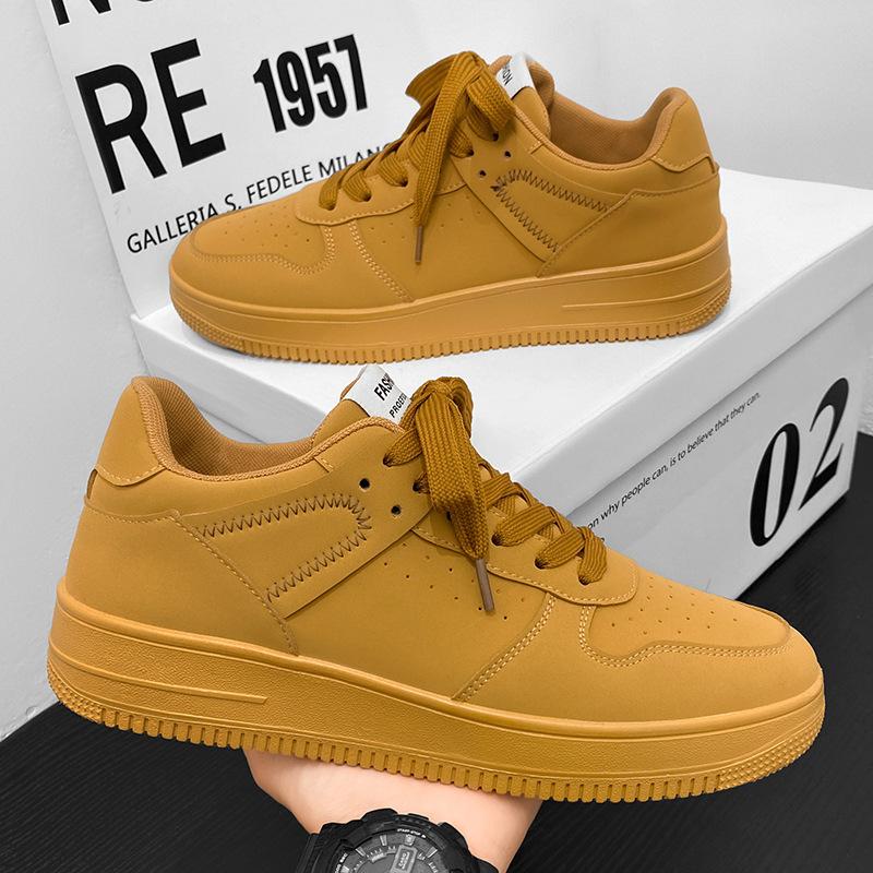 Men Low‑top White Skate Sneakers Casual Shoes for Male Students