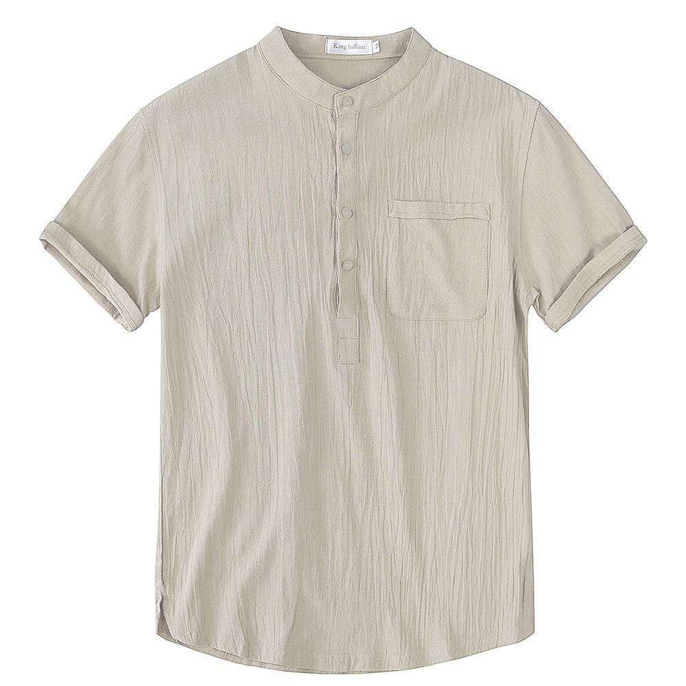 Summer Men's Short-Sleeved T-shirt Cotton and Linen Led Casual Men's T-shirt Shirt Male  Breathable XS-5XL