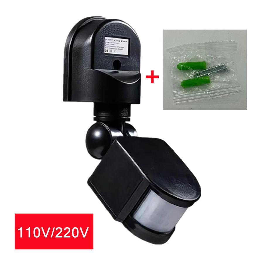 

Датчик движения со светодиодной подсветкой 85-265 В, автоматический инфракрасный PIR-датчик, вращающийся на 180 градусов, наружный таймер, датчик движения