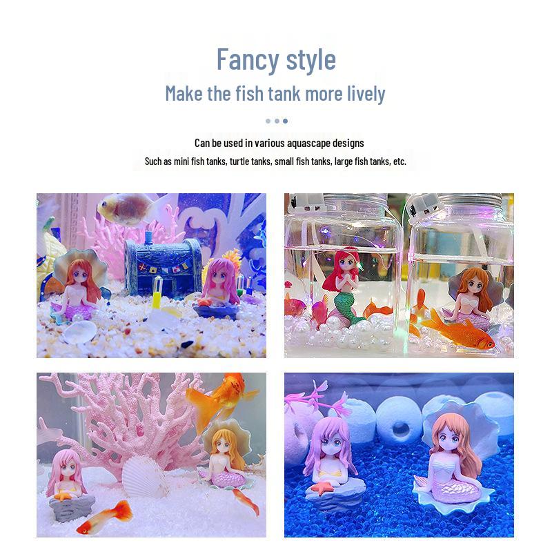 Seashell Mermaid DIY Fish Tank Ornament - Ocean Landscape Doll Accessory