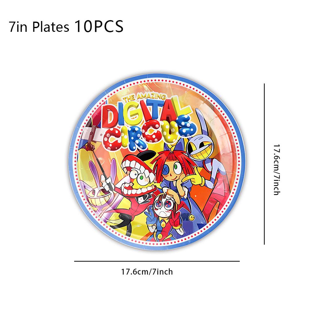The Amazing Digital Circus Tableware W/ Plates, Cups, Napkins, a Tablecloth