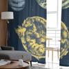 Cortinas transparentes de planetas do sistema solar para sala de estar, tratamentos de janela de tule transparente, quarto, cozinha, decoração de casa, cortinas de véu