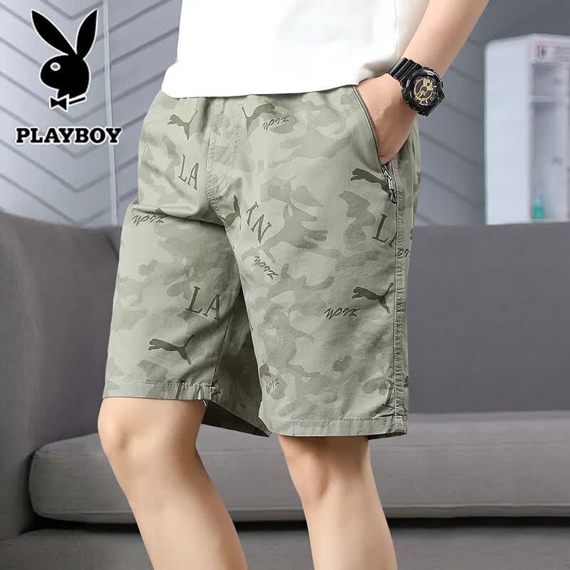 PLAYBOY Men s Summer Camouflage Ice-Feel Shorts 4XL