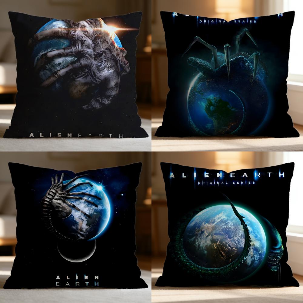 Popular A-AAlien Earth Cushion Cover Soft Washable Pillow Case Multi-Scene for Couch Bed Travel Office Use