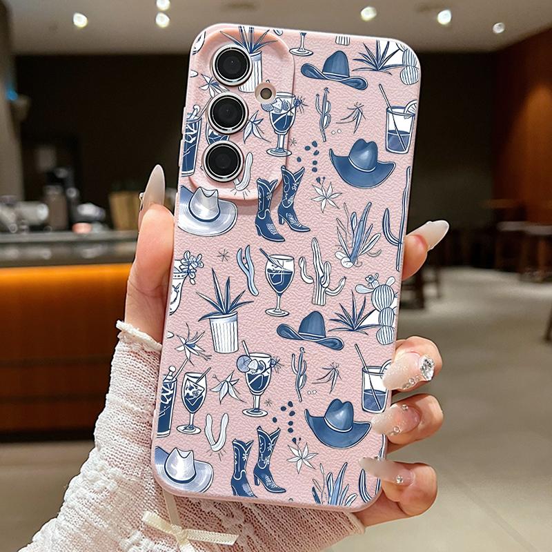 Blues Fish Whale Ocean Phone Case For Samsung S26 S25 S24 Ultra S23 S22 S21 FE A15 A16 A17 A35 A36 A37 A54 A55 A56 A57 5G Leather Texture Soft Cover