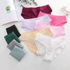 Women Seamless Cotton Crotch Panties Summer Dopamine Briefs Underwear Solid Color Breathable Elastic Sexy Stripe Lingerie Spring