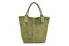 Italian Leather Suede Bag A4 With Zipper, Large