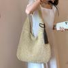 Fashion niche design large-capacity straw beach bag simple leisure literary sense lazy style shoulder women's bag