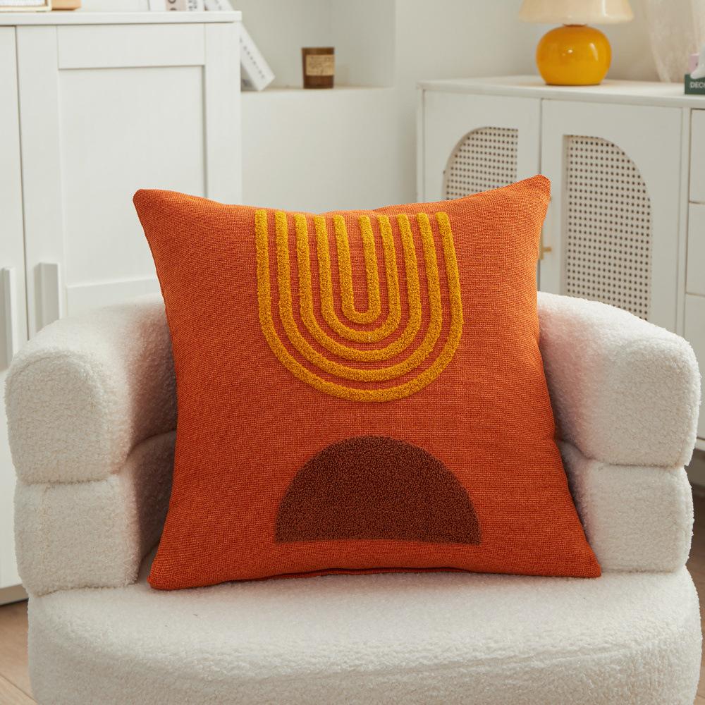 Handtuch-Bestickter Kissenbezug Ohne Füllung, Leichter Luxus und Hochwertiges Nachttischkissen