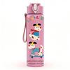 1PC Blue Little Character Print 750ml Color Plastic Sports Water Bottle Leakproof Flip Straw Lid Suitable for Sports Office Home Use