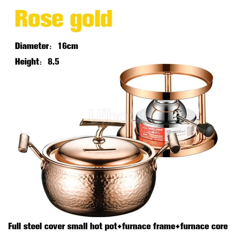 Commercial Inflatable Hotpot Special Pot for Induction Cooker Olla Thickened 304 Stainless Steel Single Person Small Hot Pot