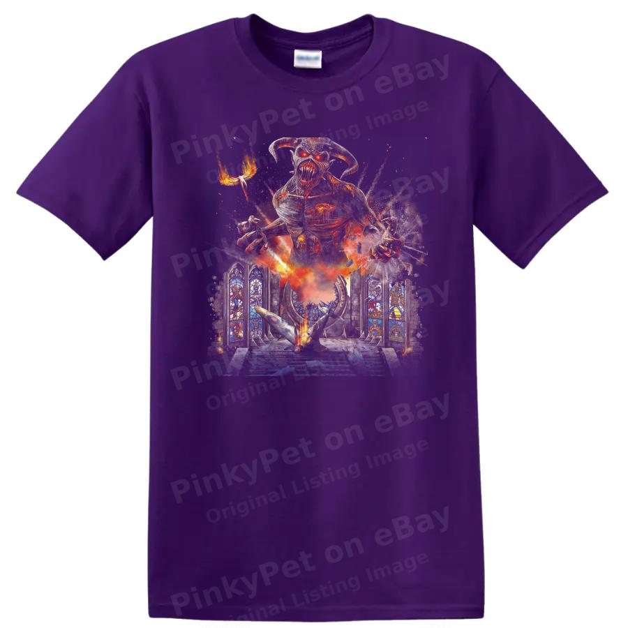 Demon Graphic T Shirt Fantasy Art Retro Glitch w/ Colorful Tee