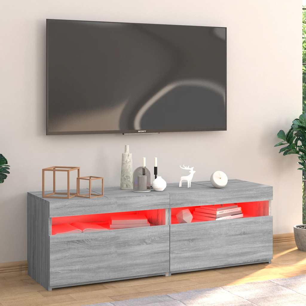 Vidaxl Szafka Pod Tv Z Led, Szary Dąb Sonoma, 120X35X40 Cm