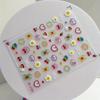 Summer Dopamine 3D Jelly Glue Nail Art Stickers, Cartoon Patterns with Heart, Cherry, Sunflower, Plastic Self-Adhesive for DIY Manicure