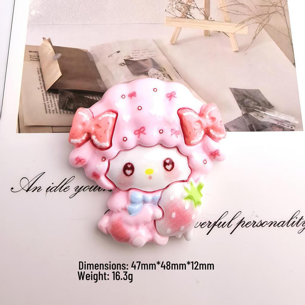 KT Sheep Cartoon Resin Accessories: Pink Cute Cream Glue for Phone Cases, Hair Clips, and Refrigerator Magnets.