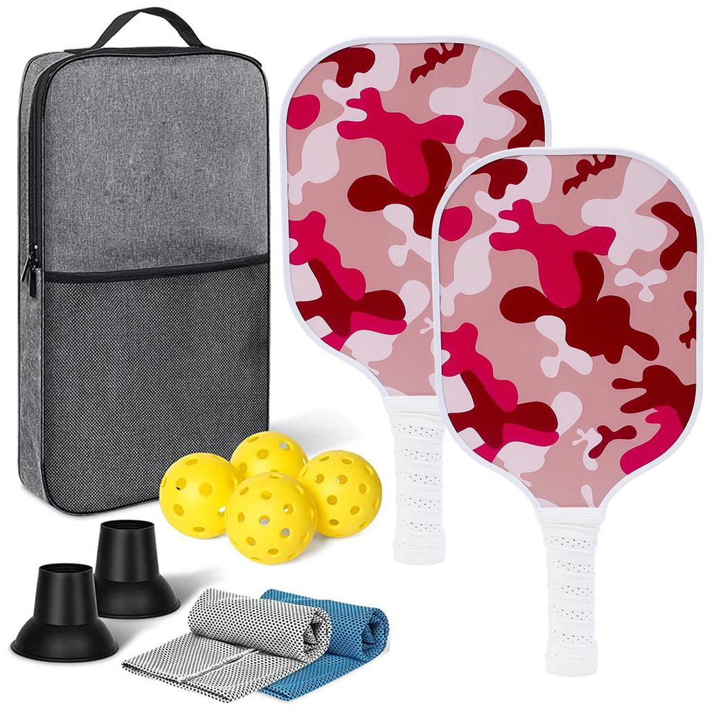 Rachetă și minge Pickleball din fibră de carbon, set cadou pentru prosoape de gheață pentru sporturi în aer liber