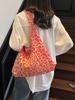 Leopard Print Corduroy One-Shoulder Tote Bag - Versatile, Large Capacity, and Fashionable
